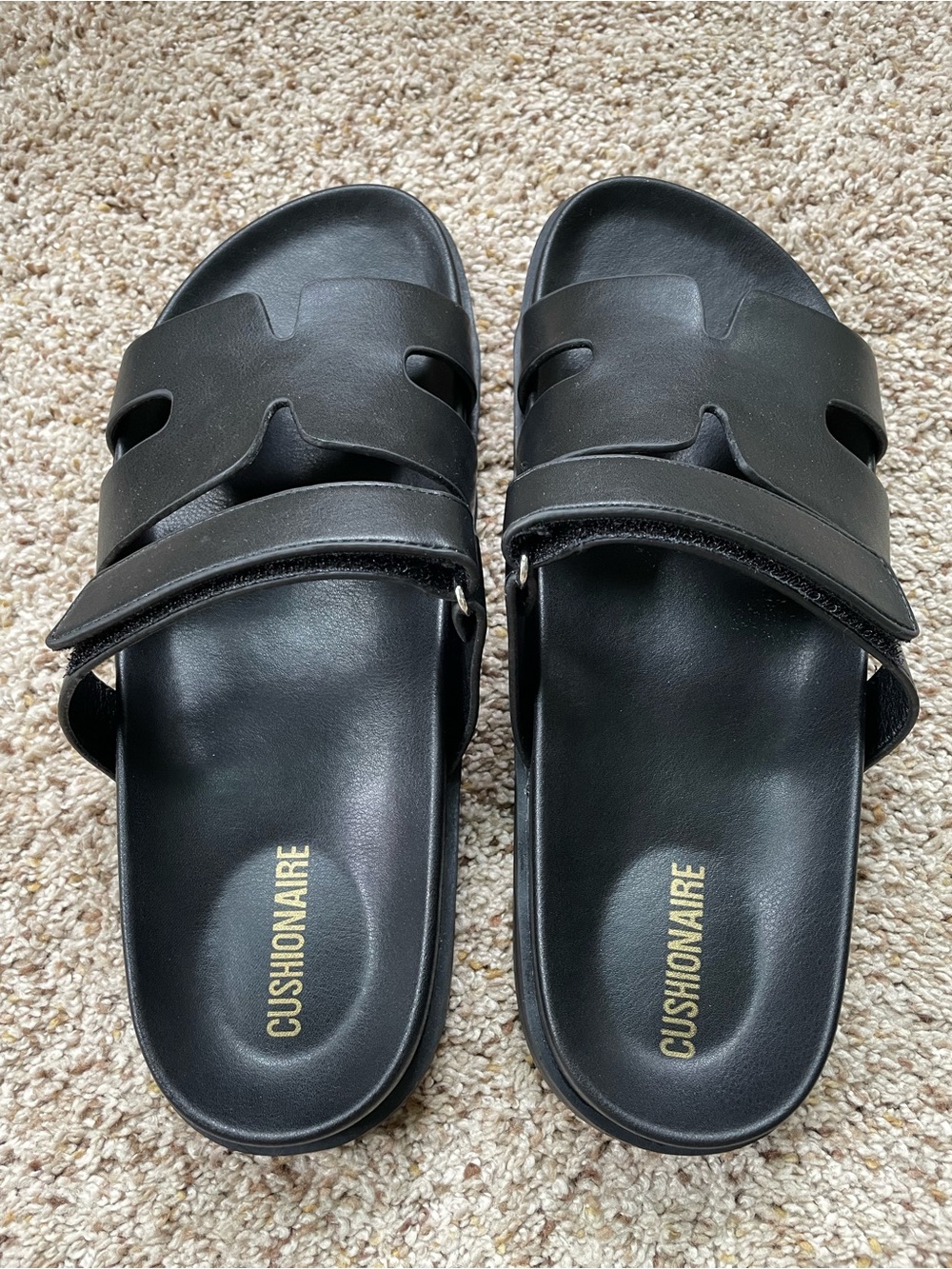 Cushionaire Women's Black Slide Sandals